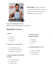 English Worksheet: Maddie Zieglers Interview 