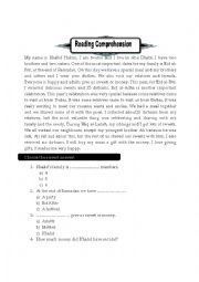 English Worksheet: reading 