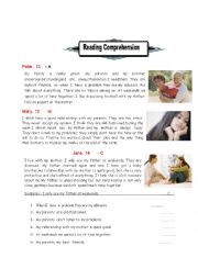 English Worksheet: reading