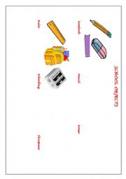 English Worksheet: School Objects