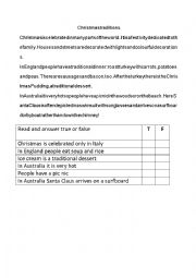 English Worksheet: CHRISTMAS TRADITIONS