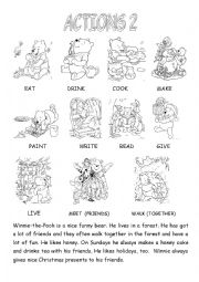 English Worksheet: Actions with Winnie - the- Pooh - Part 2