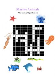 English Worksheet: Marine Animals