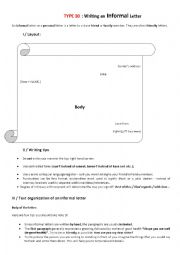 English Worksheet: Writing an Informal Letter