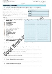 English Worksheet: Good and Bad News