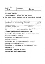English Worksheet: Test 2 Semester 1