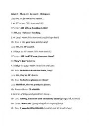 English Worksheet: Clothes Dialogue 