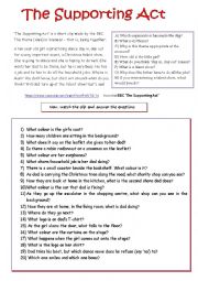 English Worksheet: The Supporting Act