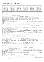 English Worksheet: Phrasal Verbs (mixed)