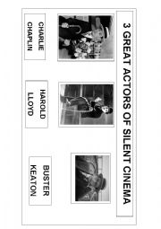 English Worksheet: Silent Cinema Actors