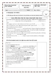 end of term 1 test 7th form (moules 1 and 2 )