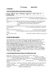 English Worksheet: rocking excercises