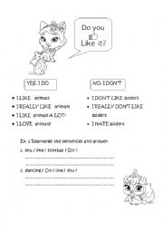 English Worksheet: Do you like it 