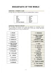 English Worksheet: BREAKFAST OF THE WORLD