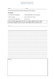 English Worksheet: food writing