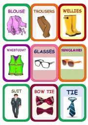 English Worksheet: Clothes Super Memory Game 3