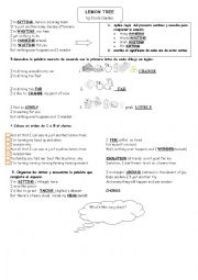 English Worksheet: LEMON TREE SONG