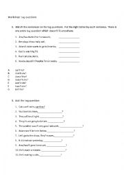 English Worksheet: Tag questions