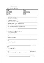 English Worksheet: past simple