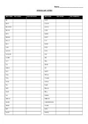 English Worksheet: Irregular verbs with key