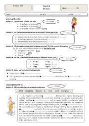 English Worksheet: smoking and health