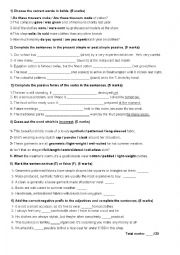 English Worksheet: test active passive