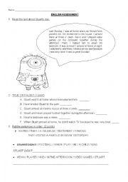 English Worksheet: PRACTICAL WORK. PAST SIMPLE (regular verbs)