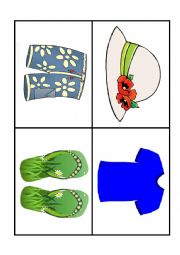 English Worksheet: Clothes, clothing mini cards