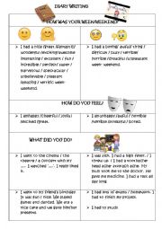 English Worksheet: DIARY/JOURNAL WRITING