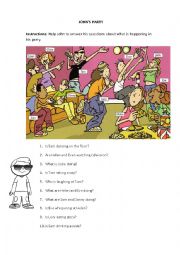 English Worksheet: Johns party