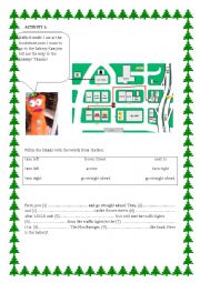 English Worksheet: giving directions