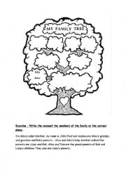 English Worksheet: Family tree