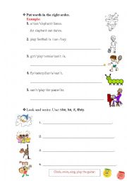 English Worksheet: Can/can`t