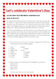 English Worksheet: Valentines Day