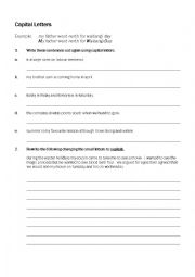 English Worksheet: Capital letters and full stops