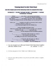 English Worksheet: Coming back to life