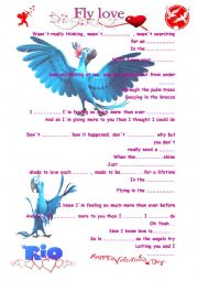 English Worksheet: Fly love