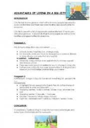 English Worksheet: ADVANTAGES OF CITY LIFE 