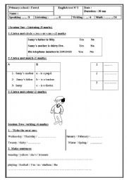 English Worksheet: listening test N2