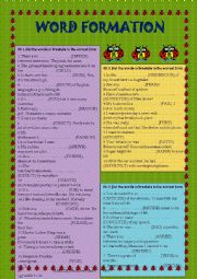 English Worksheet: WORD FORMATION