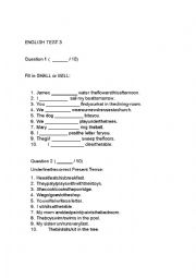 English Worksheet: Will/Shall