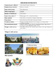 English Worksheet: THE UNITED STATES FACTS