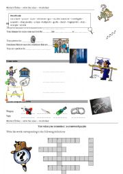 English Worksheet: mystery fiction vocabulary