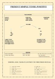 English Worksheet: Present Simple Tense: positive