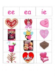 English Worksheet: Valentines Long E Activity Set - Phonics Sort
