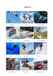 English Worksheet: Extreme sports