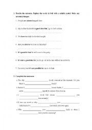 English Worksheet: Review first term 1 Bachiller