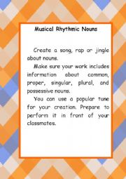 Create a Song About Nouns
