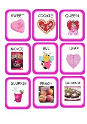 English Worksheet: Valentines Long E Activity Set - Match Cards