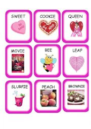 English Worksheet: Valentines Long E Activity Set - Match Cards